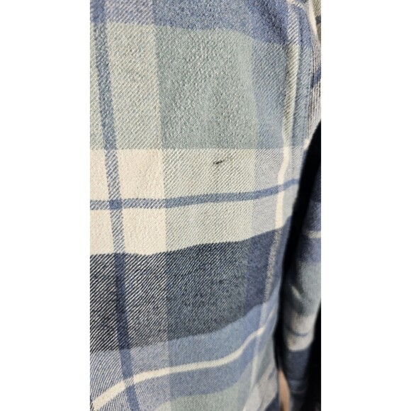 Pendleton Burnside Blue Plaid Flannel Button Front Shirt Men's SZ M FLAW - Picture 8 of 14